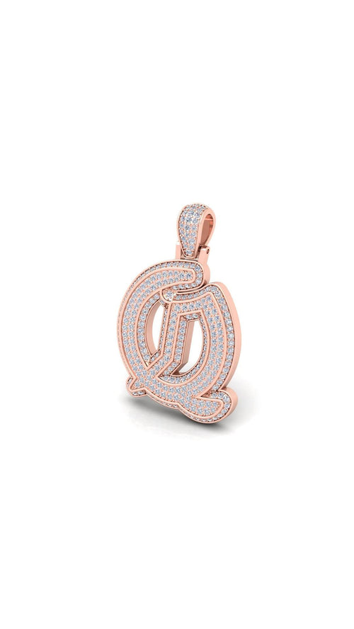 Rose Gold Initial Pendant with Necklace