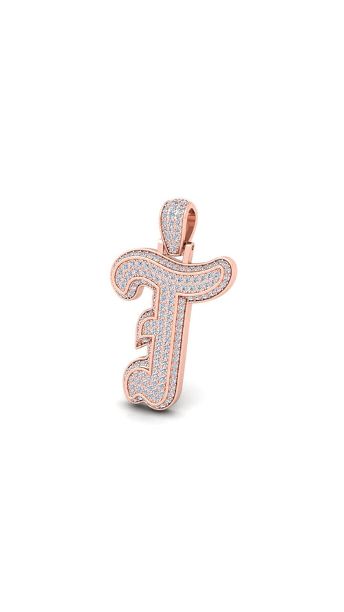 Rose Gold Initial Pendant with Necklace