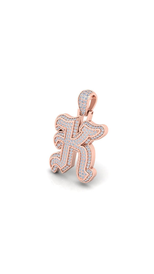 Rose Gold Initial Pendant with Necklace