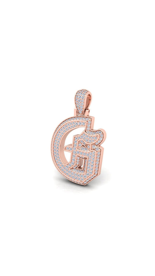 Rose Gold Initial Pendant with Necklace