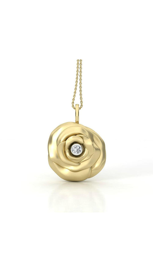 10kt Yellow Gold Rose Pendant