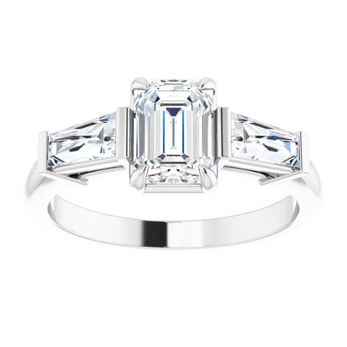 14K White Gold 1/2 CTW Natural Diamond Semi-Set Diamond Engagement Ring