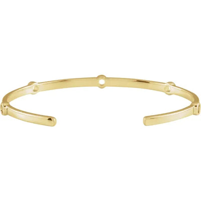 14K Yellow 5-Stone Family Cuff Bracelet