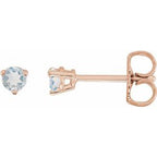 14K Rose Natural Blue Sheen Moonstone Earrings
