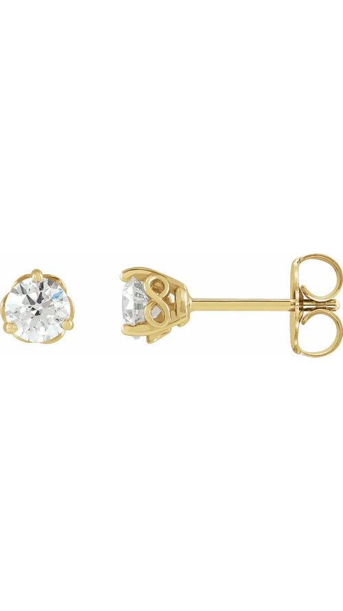14K Yellow 3/8 CTW Natural Diamond Infinity-Inspired Earrings