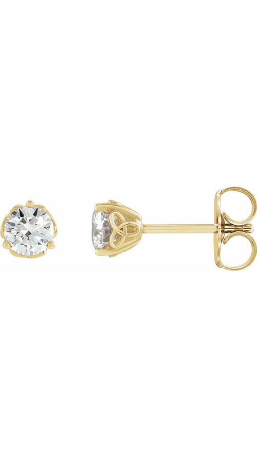 14K Yellow 3/8 CTW Natural Diamond Celtic-Inspired Earrings