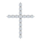 14K White 1/2 CTW Lab-Grown Diamond Cross Pendant