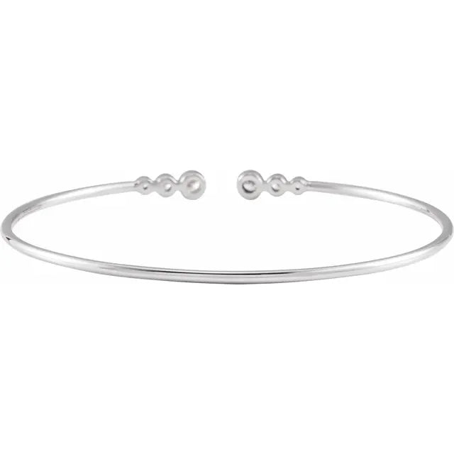 14K White 1/4 CTW Natural Diamond Cuff  Bracelet