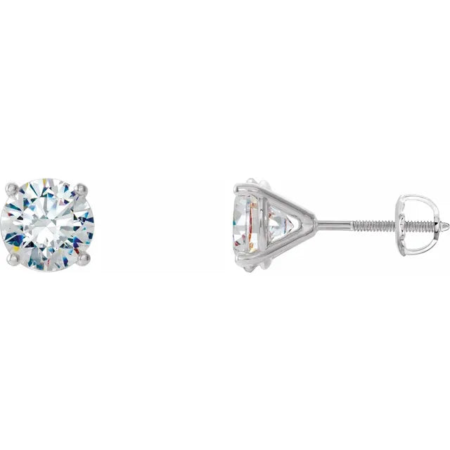 14K White 1 CTW Natural Diamond Cocktail-Style Earrings