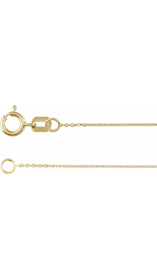14K Yellow .65 mm Diamond-Cut Cable 18" Chain