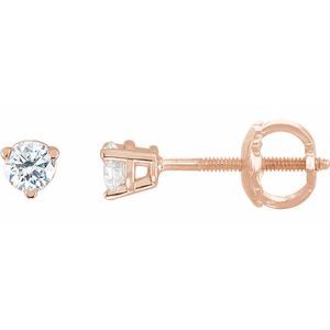 14K Rose 1/5 CTW Natural Diamond Earrings