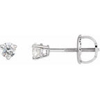 Sterling Silver 1/8 CTW Natural Diamond  Earrings