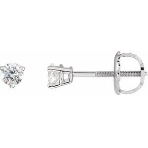 14K White .03 CTW Natural Diamond Earrings