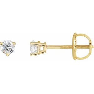 14K Yellow .03 CTW Natural Diamond Earrings