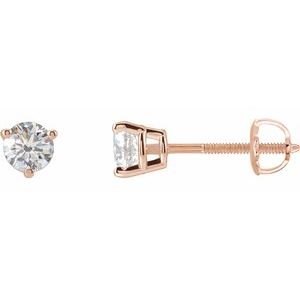 14K Rose 3/8 CTW Natural Diamond Earrings