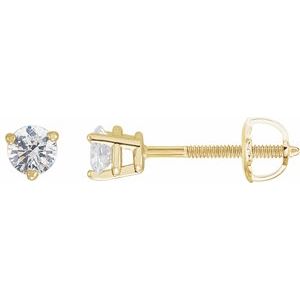 14K Yellow 1/3 CTW Natural Diamond Earrings