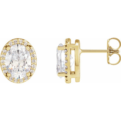 14K Yellow 1/2 CTW Natural Diamond Halo-Style Earrings