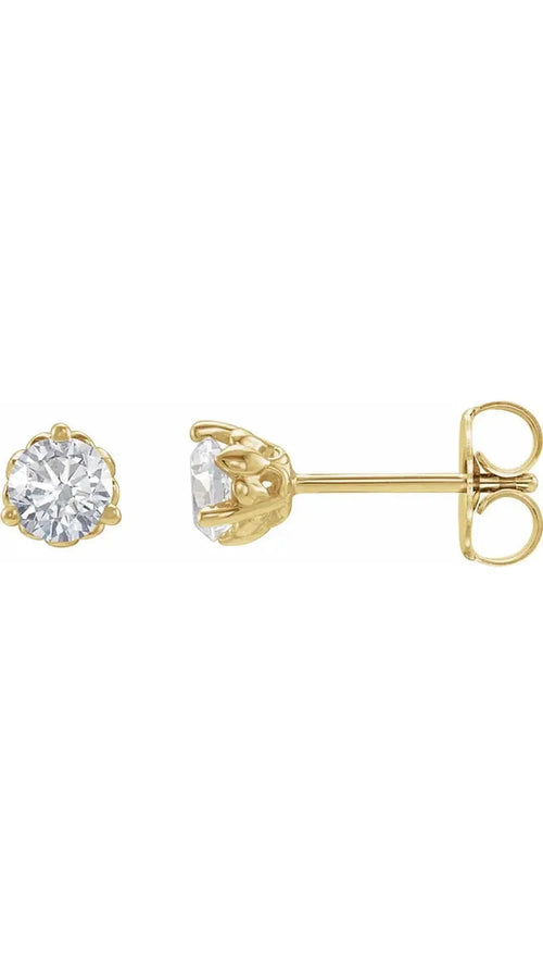 14K Yellow 1/2 CTW Lab-Grown Diamond Fleur-de-Lis Earrings