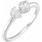 14K White 5/8 CTW Lab-Grown Diamond Two-Stone Ring