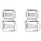 14K White 1 CTW Lab-Grown Diamond Two-Stone Stud Earrings