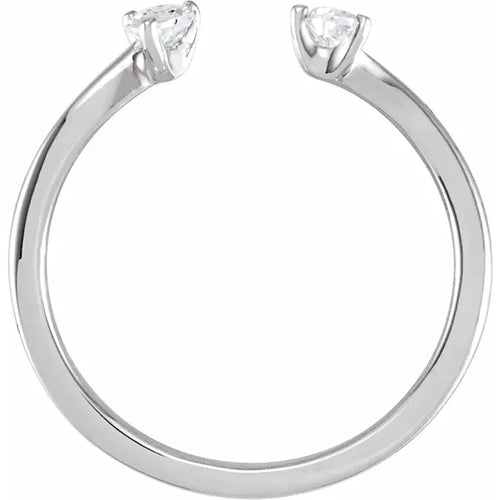 14K White 1/5 CTW Lab-Grown Diamond Two-Stone Ring