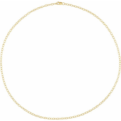 14K Yellow 2.5 mm Cable 18" Chain