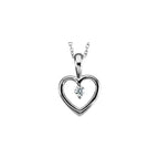 Platinum .07 CT Natural Diamond Heart 18" Necklace