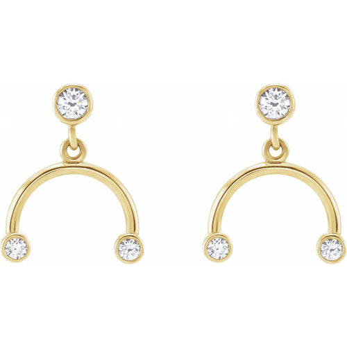 14K Yellow 1/5 Natural Diamond Mobile Earring