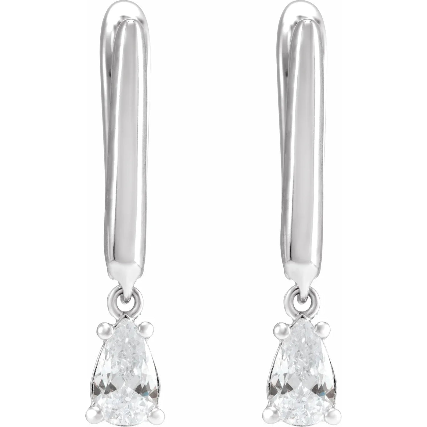 14K White 1/2 CTW Lab-Grown Diamond Lever Back Earrings