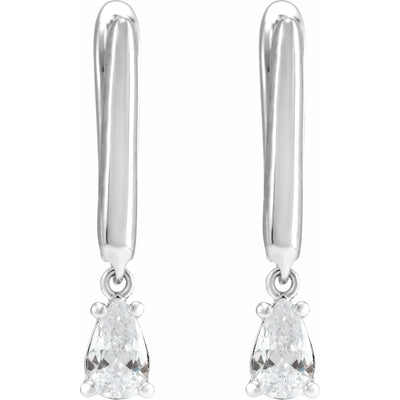 14K White 1/2 CTW Lab-Grown Diamond Lever Back Earrings