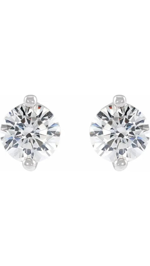 14K White 3/8 CTW Natural Diamond Stud Earrings