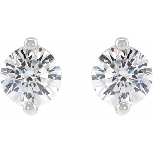 14K White 3/8 CTW Natural Diamond Stud Earrings