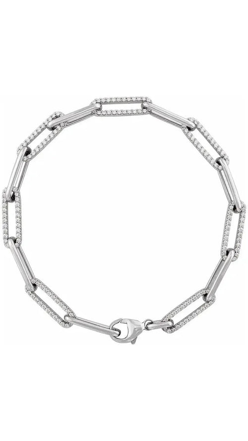 14K White 1 CTW Natural Diamond Link Bracelet
