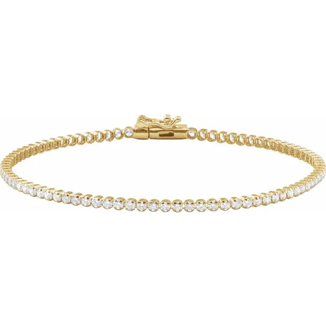 14K Yellow 1 5/8 CTW Natural Diamond Line Bracelet