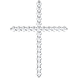 Platinum 1 CTW Natural Diamond Cross Pendant