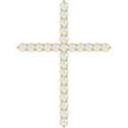 14K Yellow 1 CTW Lab-Grown Diamond Cross Pendant