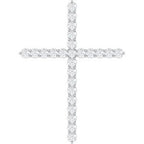 14K White 1 CTW Lab-Grown Diamond Cross Pendant