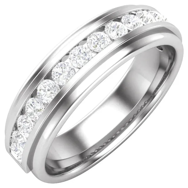 14K White 1/2 CTW Lab-Grown Diamond Channel Set Band