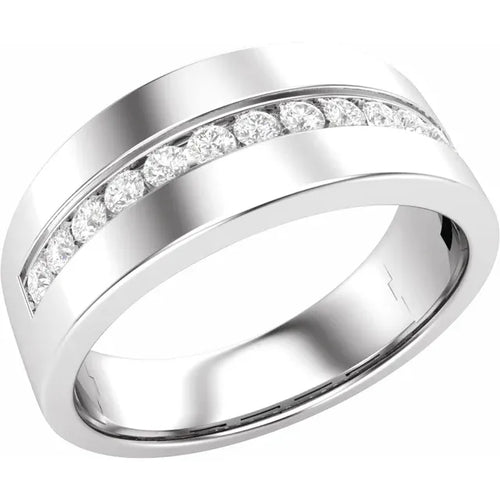 14K White 1/2 CTW Lab-Grown Diamond Channel-Set Band