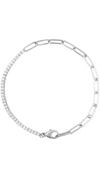 14K White 1 CTW Natural Diamond Line Bracelet