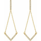 14K Yellow 1/4 CTW Natural Diamond Chain Earrings