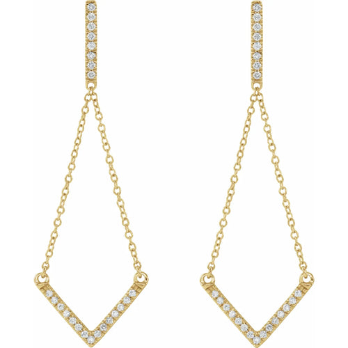 14K Yellow 1/4 CTW Natural Diamond Chain Earrings