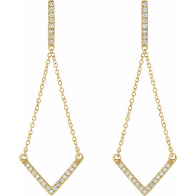 14K Yellow 1/4 CTW Natural Diamond Chain Earrings