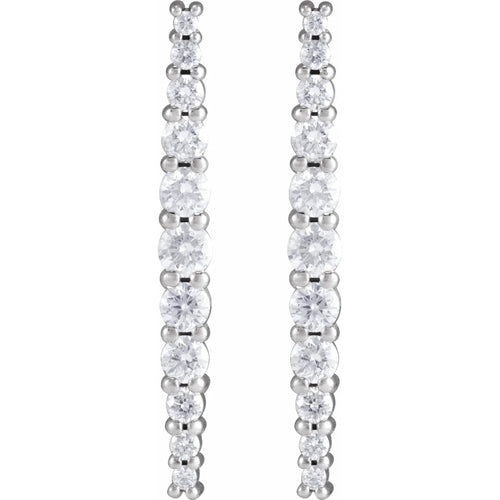 14K White 3/8 CTW Natural Diamond Earrings
