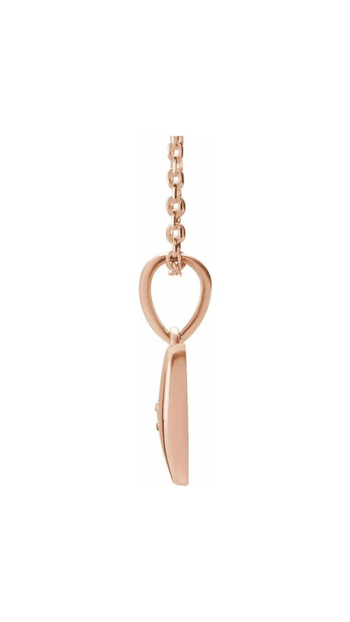 14K Rose .015 CT Natural Diamond Heart 16-18" Necklace