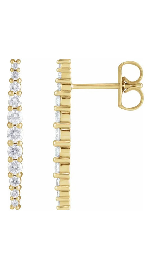 14K Yellow 1/2 CTW Lab-Grown Diamond Earrings