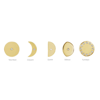 14K Yellow .05 CTW Natural Diamond Full Moon Phase Earring