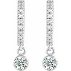 14K White 1/4 CTW Natural Diamond French-Set Hoop Earrings