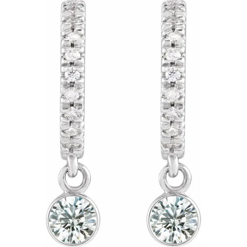 14K White 1/4 CTW Natural Diamond French-Set Hoop Earrings