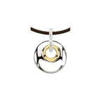 Sterling Silver & 14K Yellow .07 CTW Natural Diamond Circle 18" Necklace